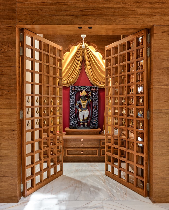 wooden pooja room