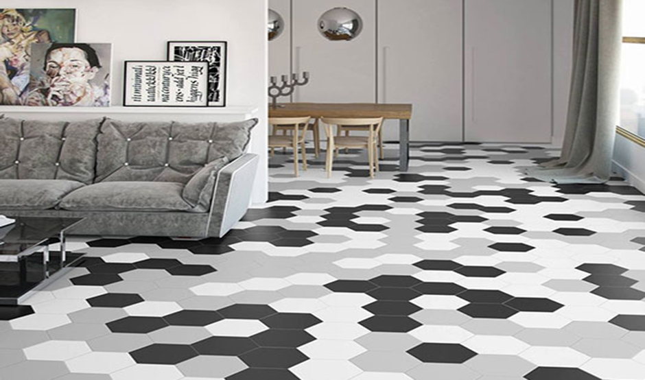 hexagon tiles in floor