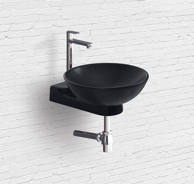 modern pedestal and one piece black wash basins