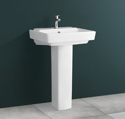 Lycos Ceramic white Full pedestal wash basins.