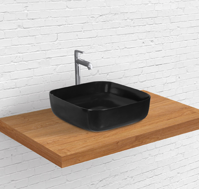 Lycos ceramic black tabletop wash basin
