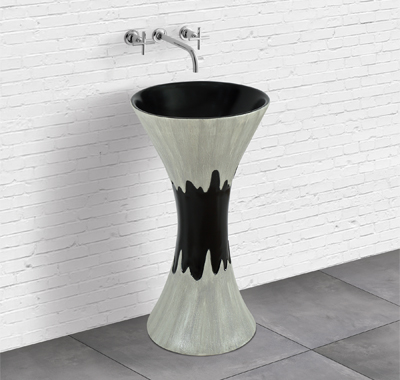 Lycos ceramic designer one piece pedestal basin collection