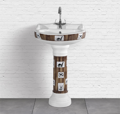 Buy Designer pedestal and one piece basin.