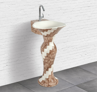 Buy best Designer pedestal One Piece wash basin for your home bathroom