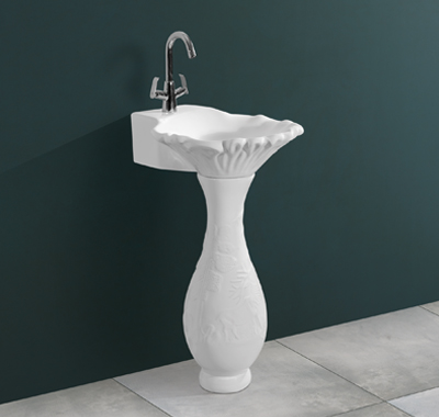 Buy Designer Dolphin White Pedestal Wash Basin online