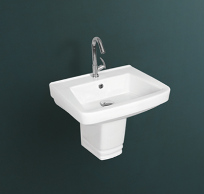 white Half Pedestal Wash Basins