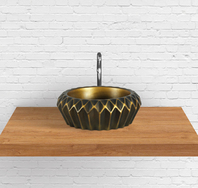 black gold designer Table Top Wash Basins