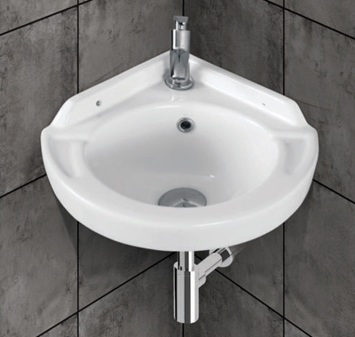 Buy corner round white ceramic wash basin