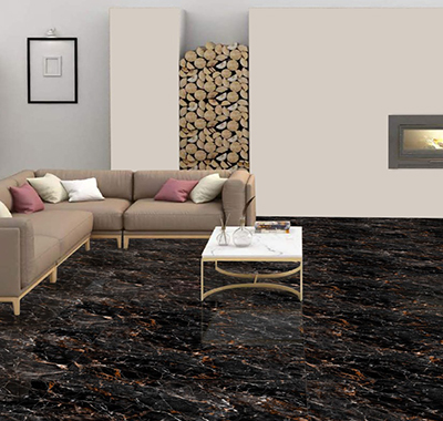 Cosmic Black high glossy Floor Tile