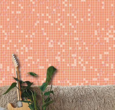 orange glass mosaic tiles