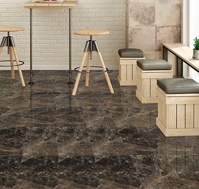 Buy black glossy finish porcelain floor tiles